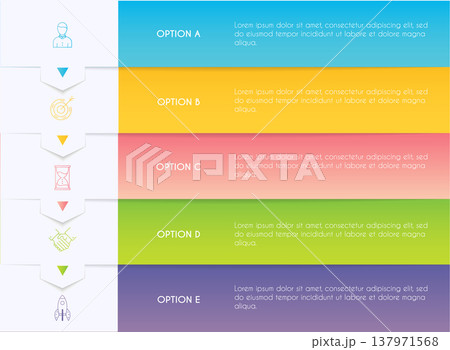 Vector info graphics for your business presentations. Can be used for website layout, numbered banners, diagram, horizontal cutout lines, web design. 137971568