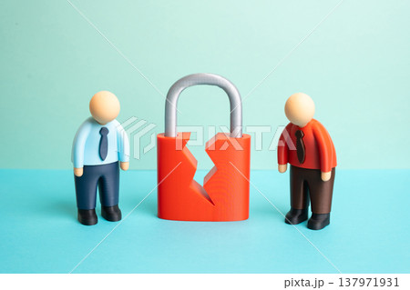 Two businessmen are devastated by a security breach. A botched deal and cyber espionage. Unreliable communications and corporate vulnerability. Digital security risks in modern business negotiations. Two businessmen are devastated by a security breach. A botched deal and cyber espionage. Unreliable communications and corporate vulnerability. Digital security risks in modern business negotiations. 137971931