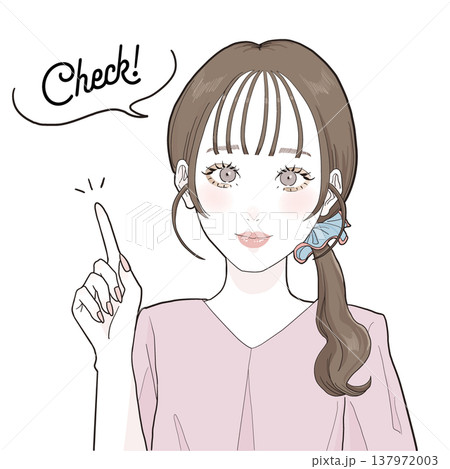 ポイントを説明する女性 ポイントを説明する女性 137972003