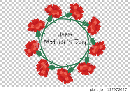 母親節:由紅色康乃馨組成的圓形相框,配以手寫體字母。 母親節:由紅色康乃馨組成的圓形相框,配以手寫體字母。 137972657