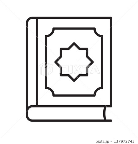 Holy Quran icon isolated on white background. Islamic religious book Holy Quran icon isolated on white background. Islamic religious book 137972743