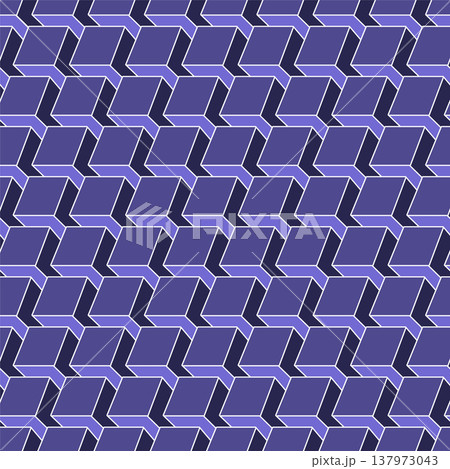 Vector seamless geometric 3d cubes pattern. Futuristic digital technology repeatable violet optical illusion background. Block shape endless texture Vector seamless geometric 3d cubes pattern. Futuristic digital technology repeatable violet optical illusion background. Block shape endless texture 137973043
