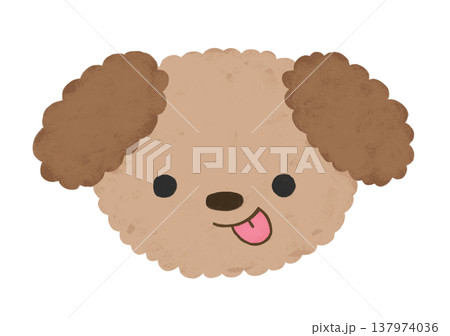かわいい トイプードル 舌出し てへぺろ 表情 イラスト 137974036