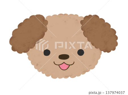 かわいい トイプードル 口開け 笑顔 表情 イラスト 137974037