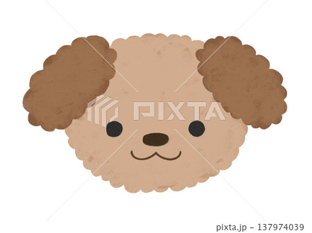 かわいい トイプードル にっこり 笑顔 表情 イラスト 137974039