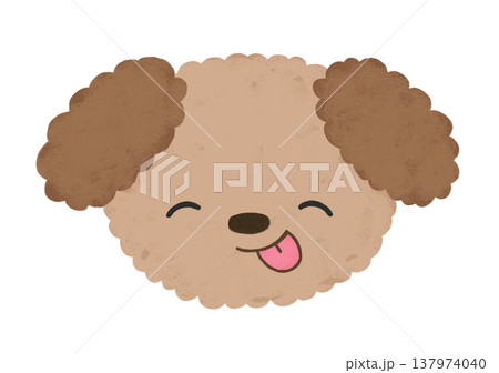 かわいい トイプードル にっこり てへぺろ 舌出し 表情 イラスト 137974040