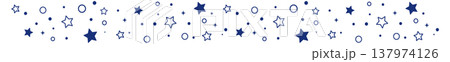 かわいい星モチーフの横長シームレスパターン背景 137974126