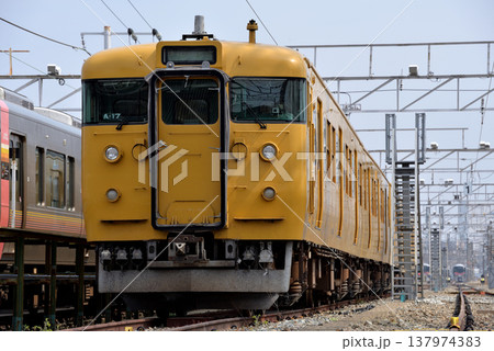 電車区に留置中の115系電車 137974383