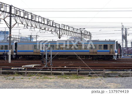 電車区に留置中の213系電車 電車区に留置中の213系電車 137974419