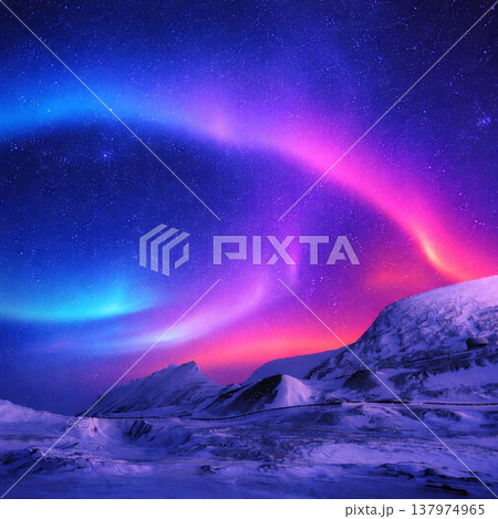 オーロラが降り注ぐ瞬間 137974965