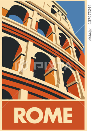 Rome Italy Travel with Colosseum Architectural Arches Rome Italy Travel with Colosseum Architectural Arches 137975244