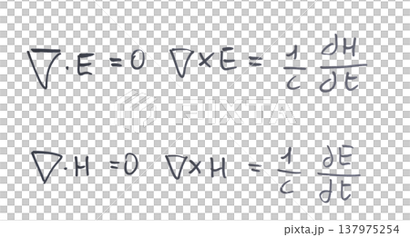 Maxwell's equations written in black marker 137975254
