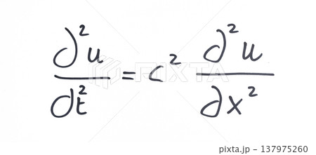 Wave equation or D'Alembert equation written with black marker Wave equation or D'Alembert equation written with black marker 137975260