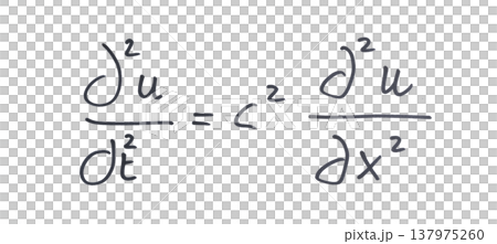 Wave equation or D'Alembert equation written with black marker Wave equation or D'Alembert equation written with black marker 137975260