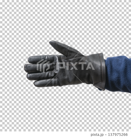 a male hand with a black leather glove a male hand with a black leather glove 137975266