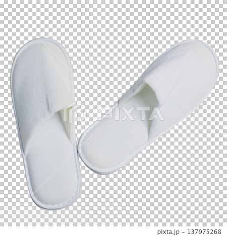 a pair of white terry cloth bath slippers a pair of white terry cloth bath slippers 137975268