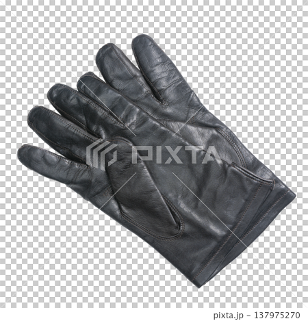 a pair of black leather gloves 137975270
