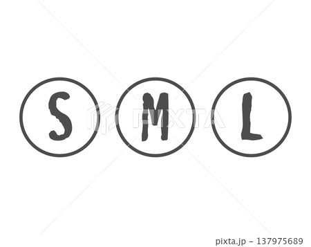 白黒のS,M,Lサイズのアイコンのイラストセット 白黒のS,M,Lサイズのアイコンのイラストセット 137975689