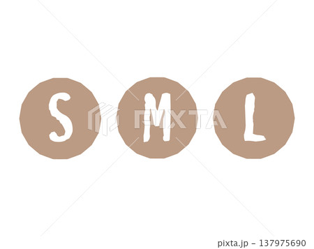茶色のS,M,Lサイズのアイコンのイラストセット 茶色のS,M,Lサイズのアイコンのイラストセット 137975690