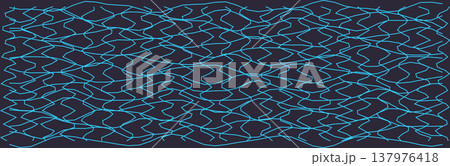 Distorted blue grid pattern on dark background Distorted blue grid pattern on dark background 137976418