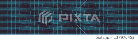 Abstract wave pattern on blue grid background 137976452