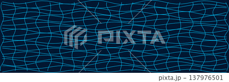 Abstract distorted grid pattern in blue on dark background Abstract distorted grid pattern in blue on dark background 137976501