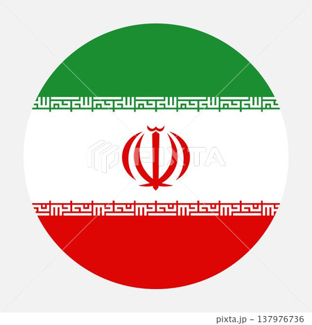 National Flag of Iran icon. Iran flag round symbol. Button, banner, badge. National sign of Iran. 137976736