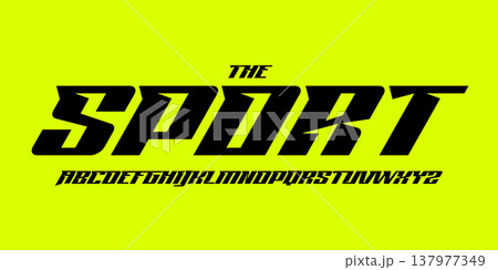 Sporty italic alphabet, wide bold font for powerful dynamic lettering, swift automotive logo, energetic daring headline, car racing branding. Vector typeset Sporty italic alphabet, wide bold font for powerful dynamic lettering, swift automotive logo, energetic daring headline, car racing branding. Vector typeset 137977349