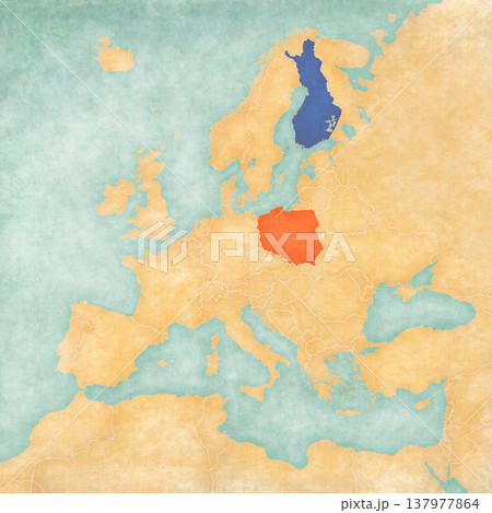 Map of Europe - Poland and Finland 137977864