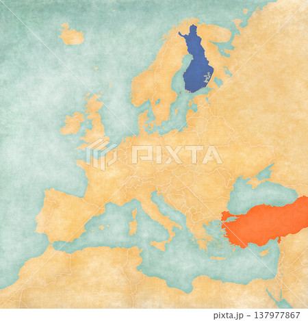 Map of Europe - Turkey and Finland Map of Europe - Turkey and Finland 137977867