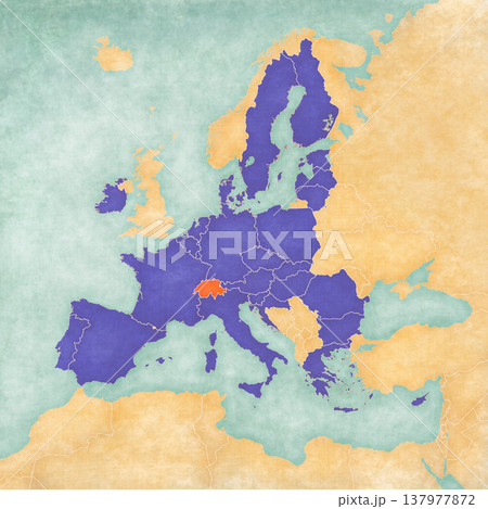Map of Europe - European Union and Switzerland 137977872