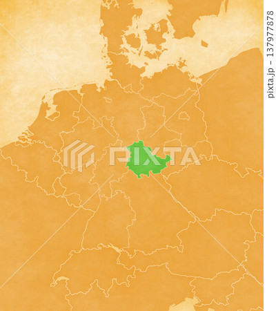 Ocher map of Germany - Thuringia 137977878