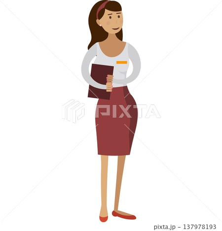 Woman hotel receptionist or administrator vector icon Woman hotel receptionist or administrator vector icon 137978193