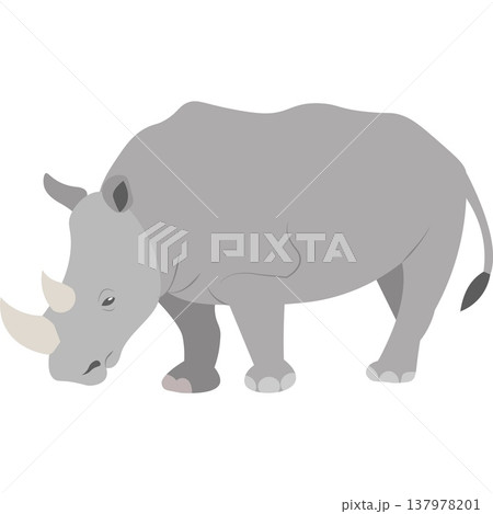 Rhinoceros zoo animal vector icon Rhinoceros zoo animal vector icon 137978201