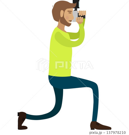 Photographer making photo on digital camera vector icon 137978210