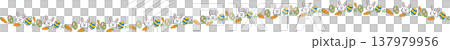 Cute Easter Bunny and Colorful Eggs Cartoon Boarder line 137979956