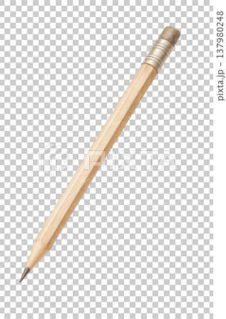 シンプルな木製鉛筆の単体素材 白背景 文房具アイコン 学習ビジネスイメージ シンプルな木製鉛筆の単体素材 白背景 文房具アイコン 学習ビジネスイメージ 137980248