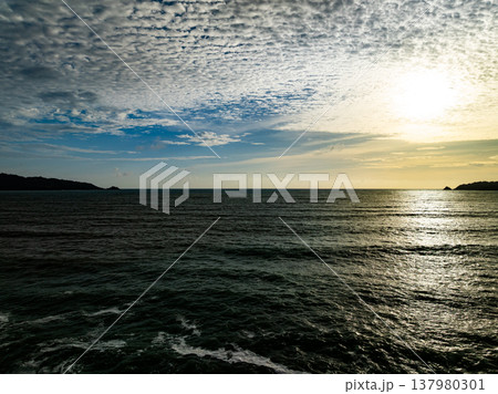 Bird eye view photo of waves and water surface texture sea sky background Beautiful nature Amazing view sea ocean background 137980301