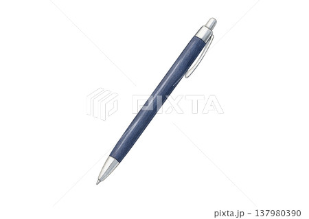 シンプルなペンの単体素材 ボールペン　シャープペンシル兼用 文房具アイコン 白背景 学習ビジネスイメ 137980390