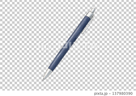シンプルなペンの単体素材 ボールペン　シャープペンシル兼用 文房具アイコン 白背景 学習ビジネスイメ 137980390
