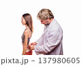 Doctor measuring body composition on woman with eating disorder 137980605