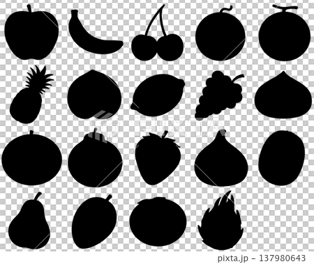 各種水果輪廓 137980643