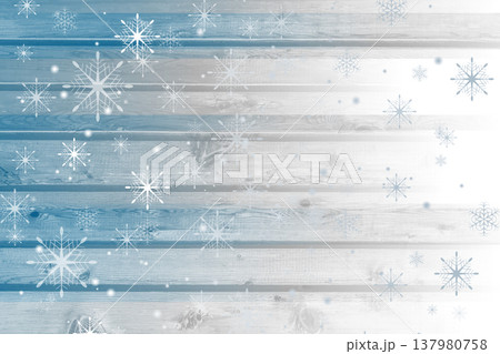 White and blue snowflakes on the grunge wooden background White and blue snowflakes on the grunge wooden background 137980758