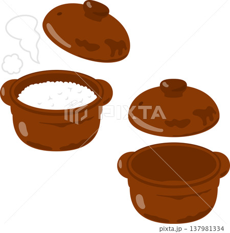 小さい土鍋で炊いたご飯 小さい土鍋で炊いたご飯 137981334