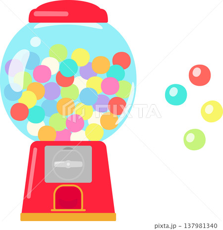 ボール状ガムの丸い販売機 137981340