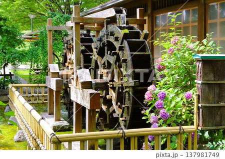 水車のある風景 137981749