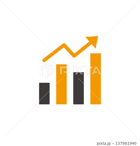 上昇する棒グラフのアイコン 上昇する棒グラフのアイコン 137981940