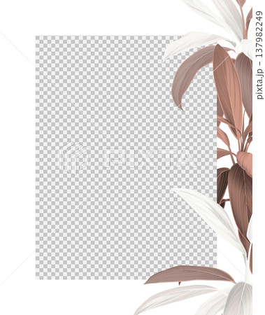 Floral square photo frame decorate with Cordyline fruticosa Firebrand plant 137982249