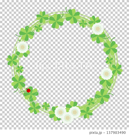 Frame - Four-leaf clover and ladybug Frame - Four-leaf clover and ladybug 137983490