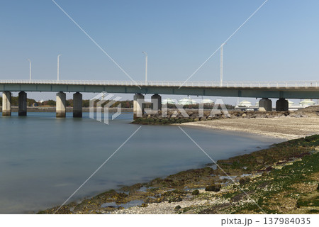 長秒露光による新舞子海岸 137984035